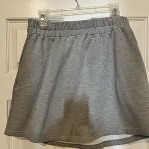 Gray Elastic Waist Skirt
